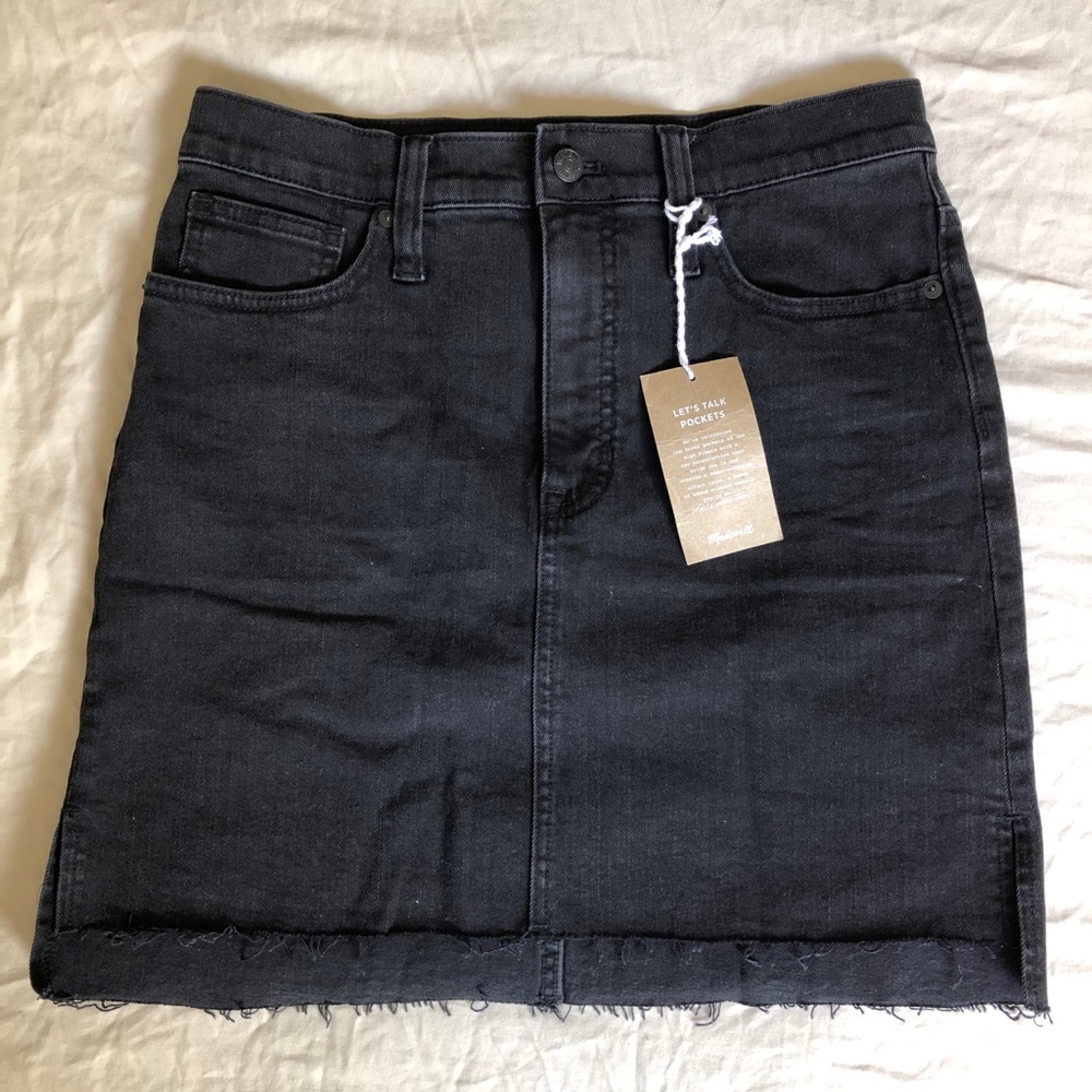 NWT Madewell Black Denim Skirt
